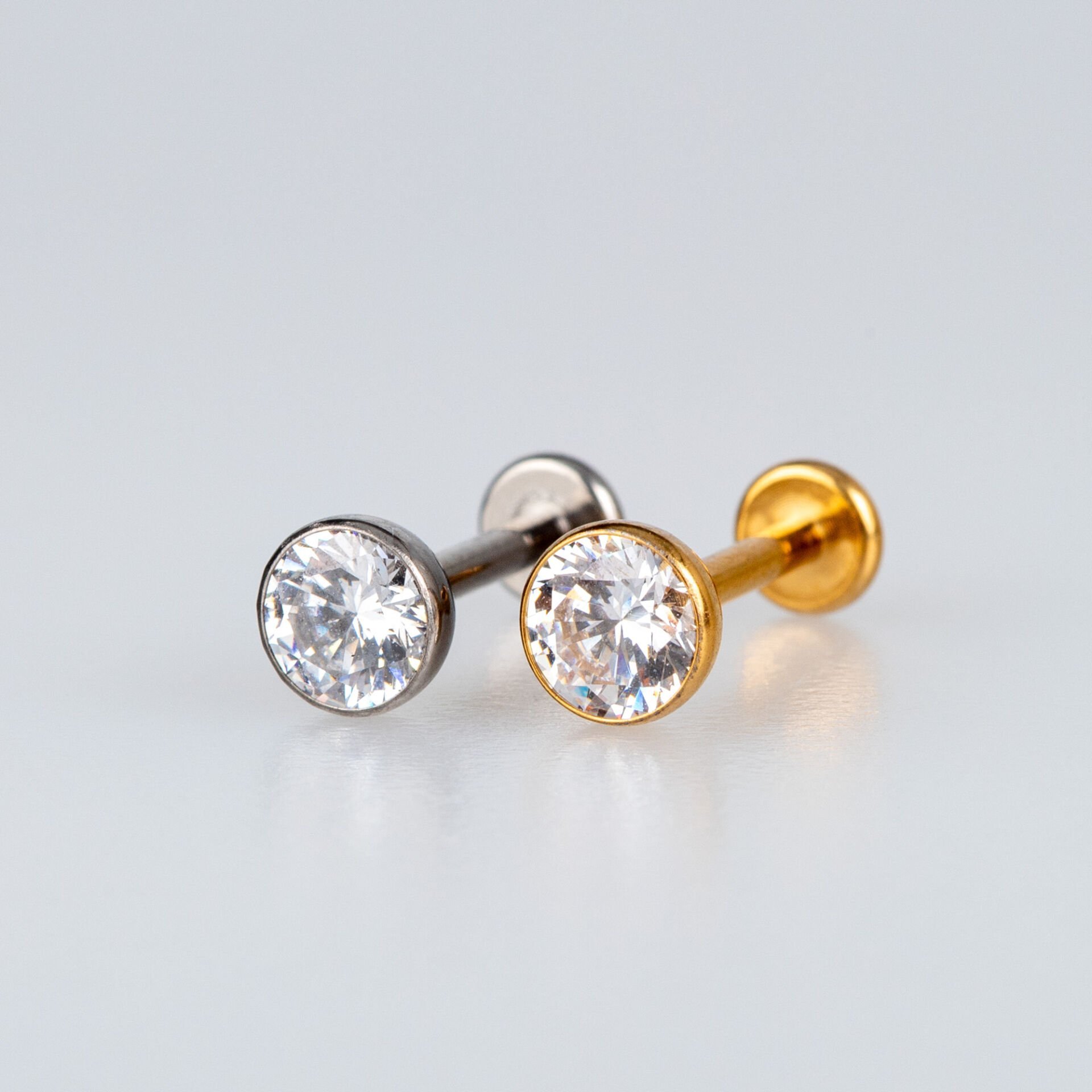 Piercing Titanyum Labret 5mm Taş