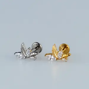 Toptan G23 Titanyum Markiz Lotus Piercing Beyaz 8mm