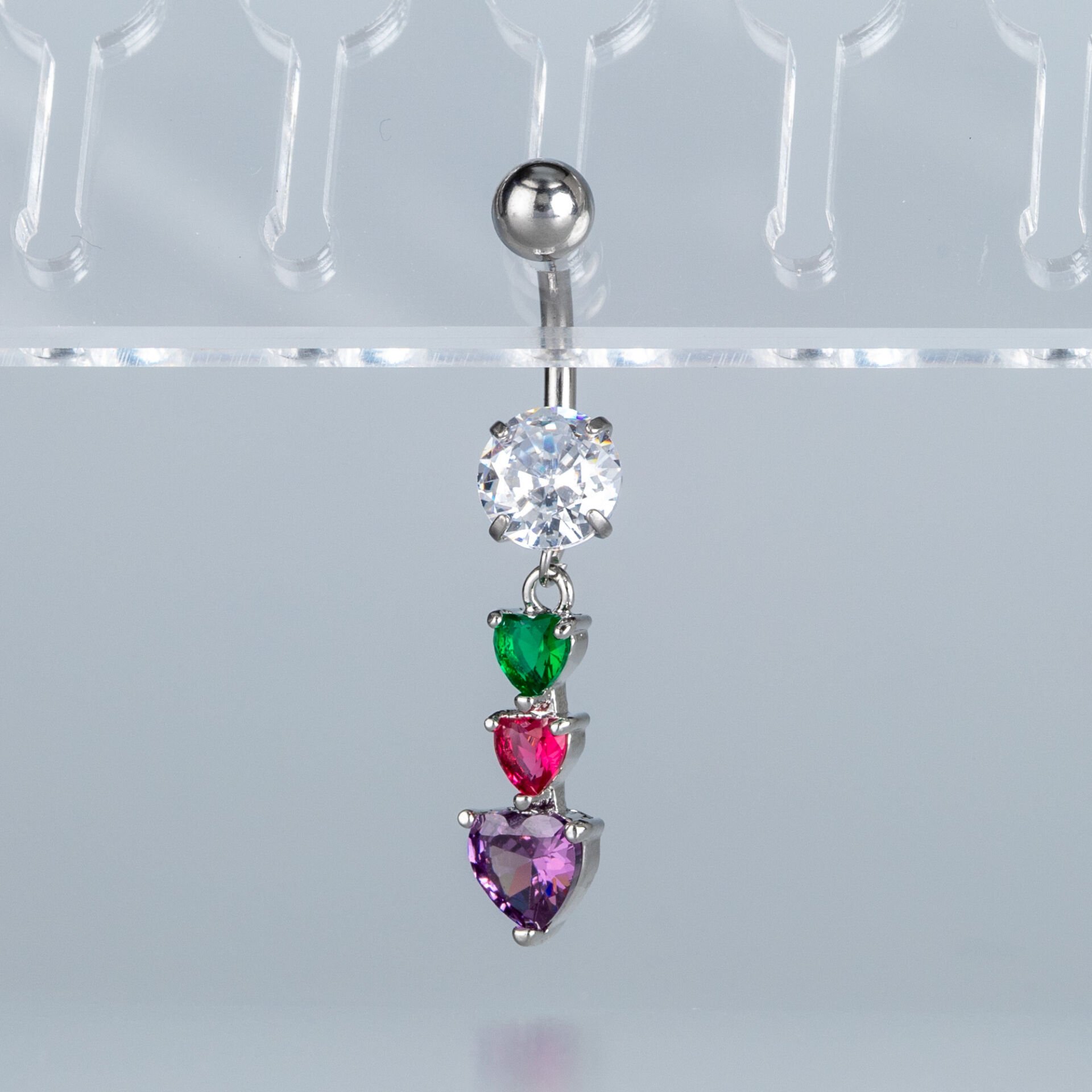 Piercing Göbek Fashion Kalp Taş
