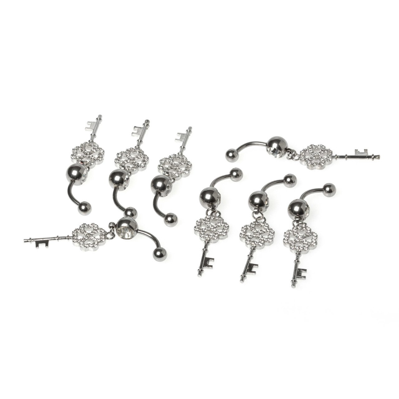 Toptan 316L Çelik Piercing Göbek Anahtar Obje Pirinç