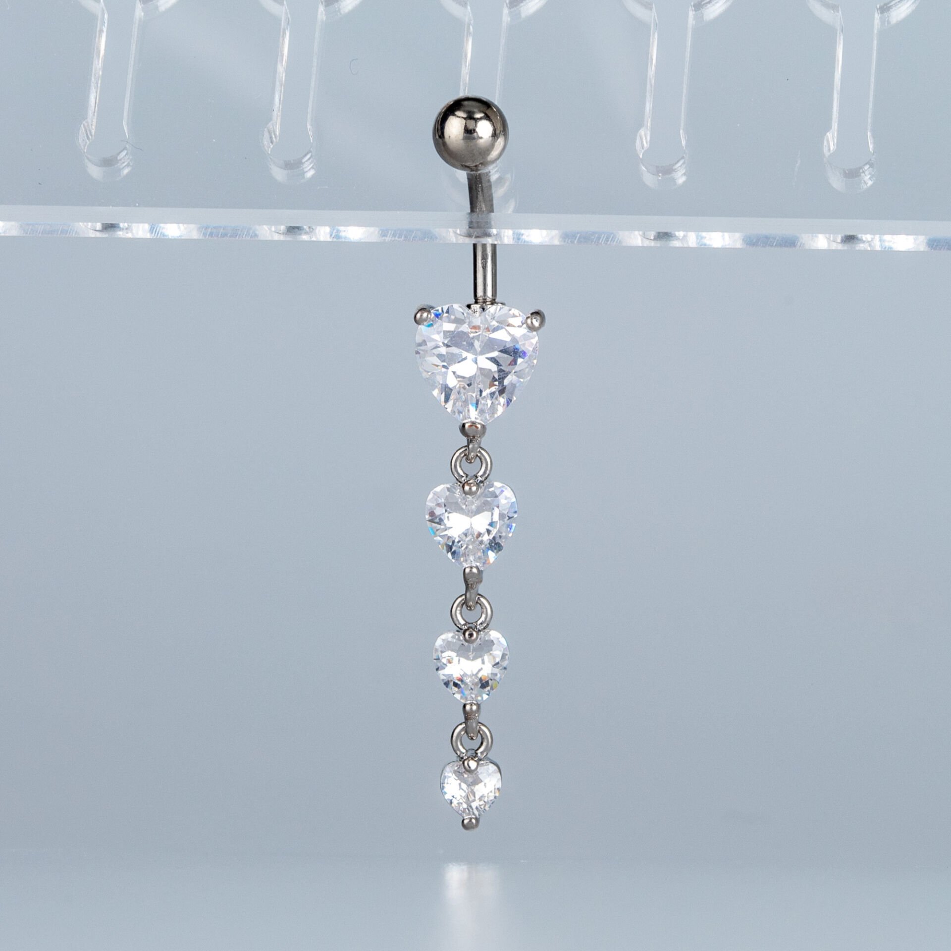 Piercing Göbek Fashion Kalp Taş