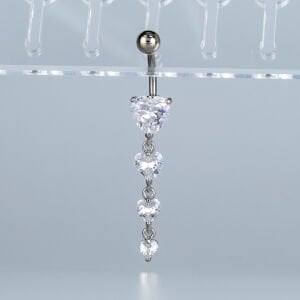Piercing Göbek Fashion Kalp Taş
