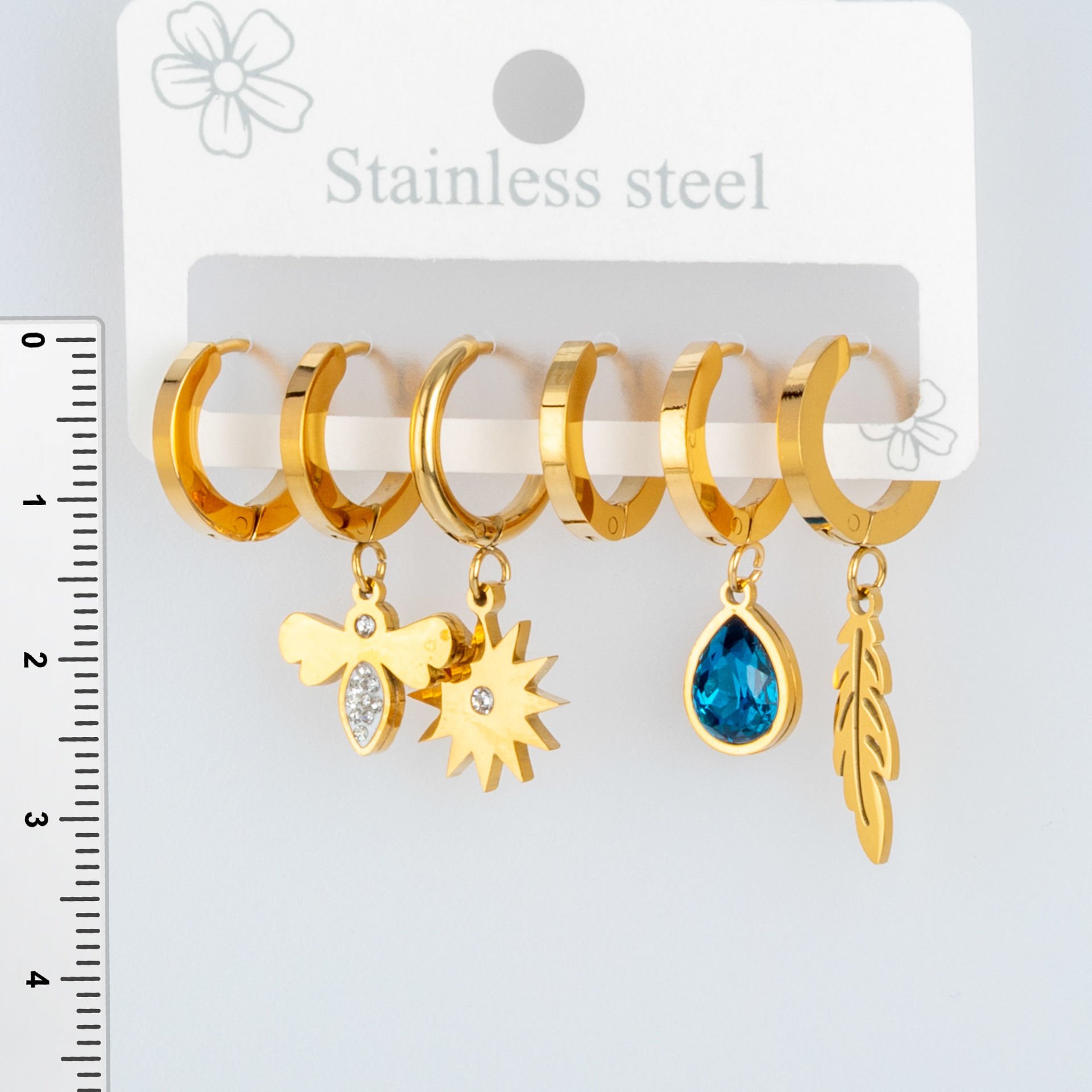 Steel Earrings - 6 Pieces