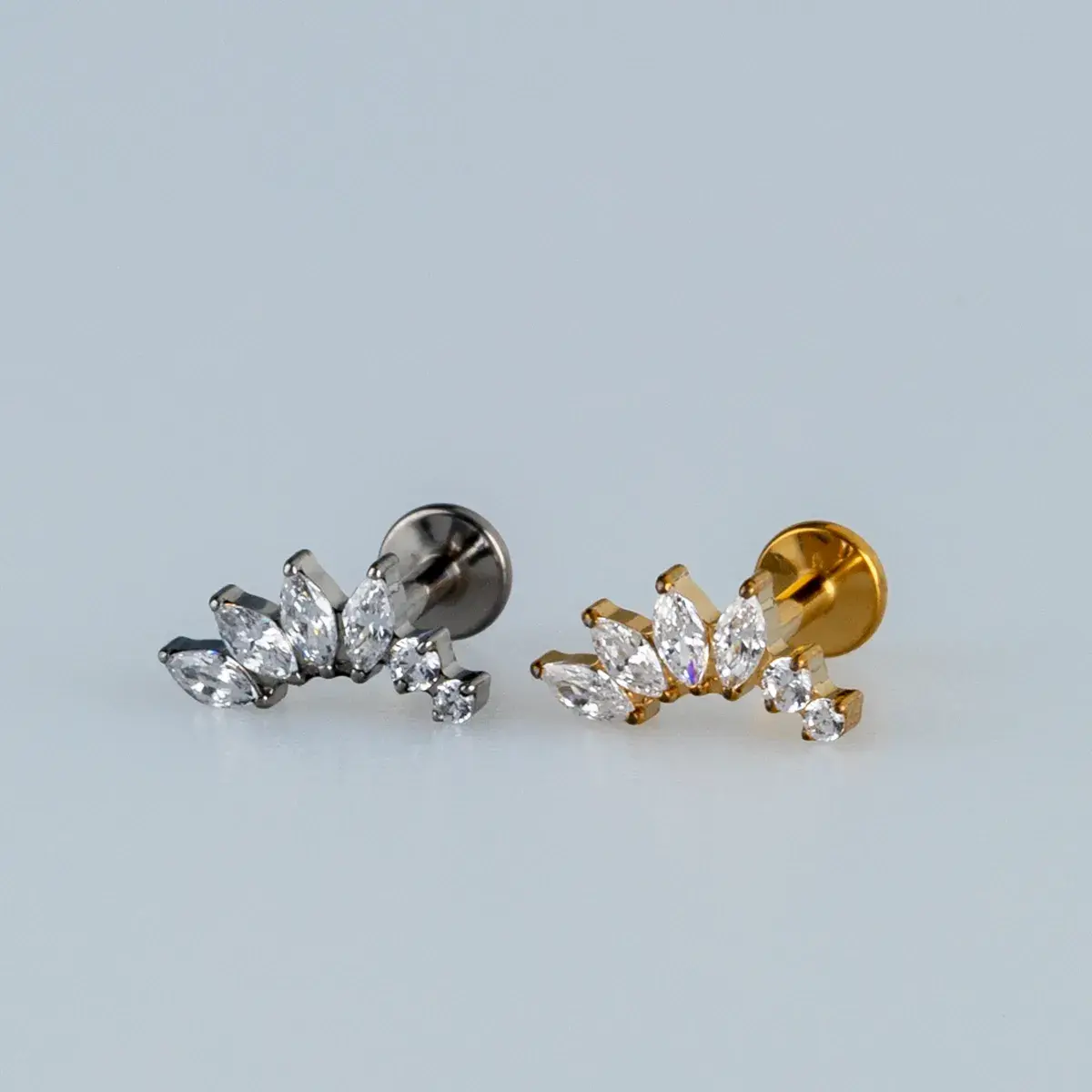 Toptan G23 Titanyum Markiz Lotus Piercing Beyaz 8mm