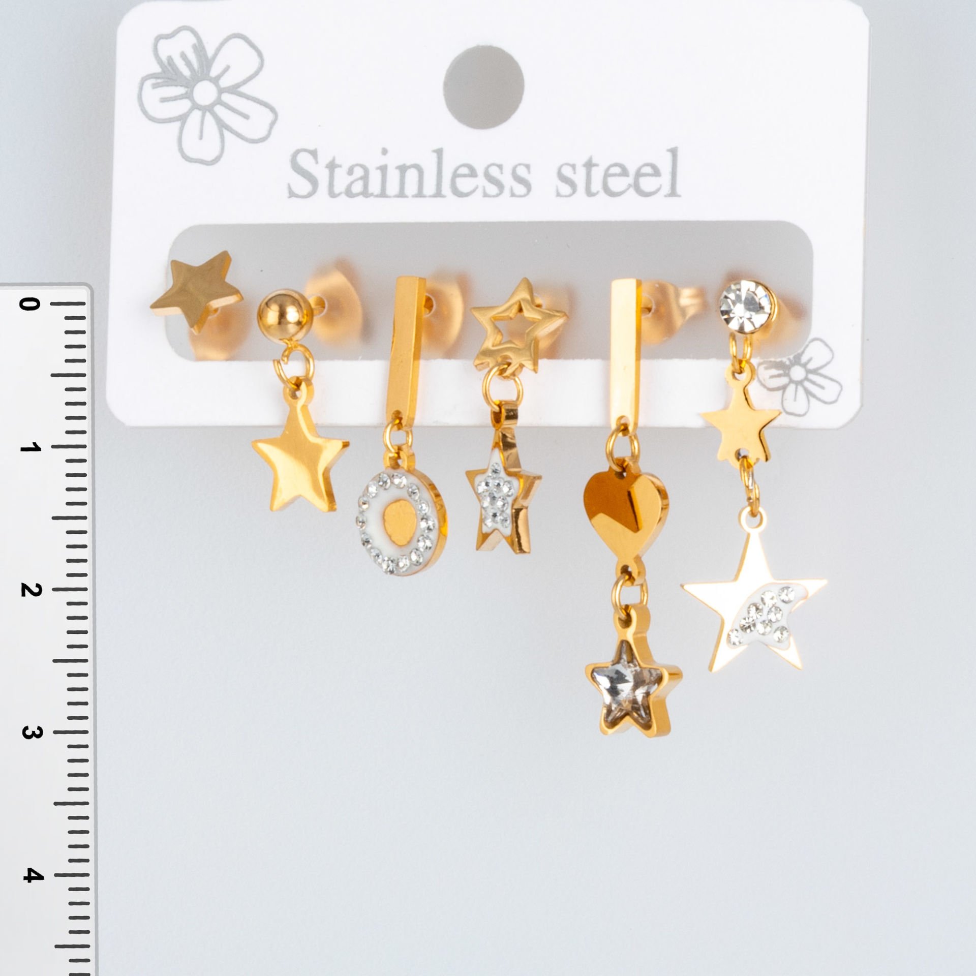 Steel Earrings - 6 Pieces