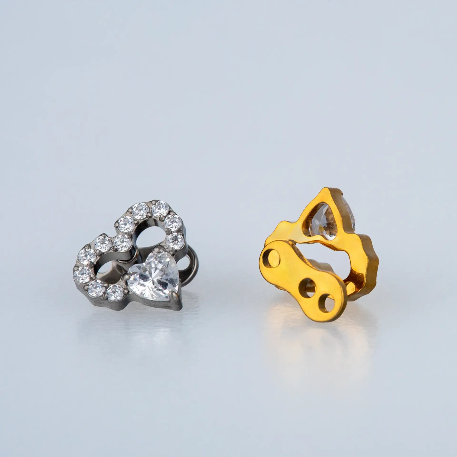 Piercing Titanyum Dermal Kalp Sarı