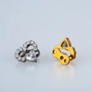 Piercing Titanyum Dermal Kalp Sarı