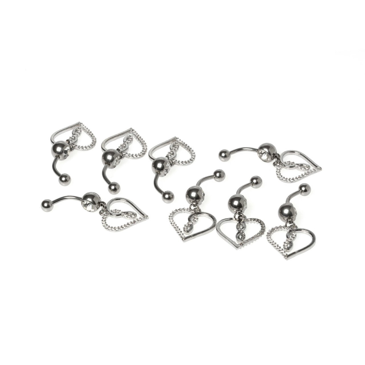 Toptan 316L Çelik Piercing Göbek Kalp Obje Pirinç