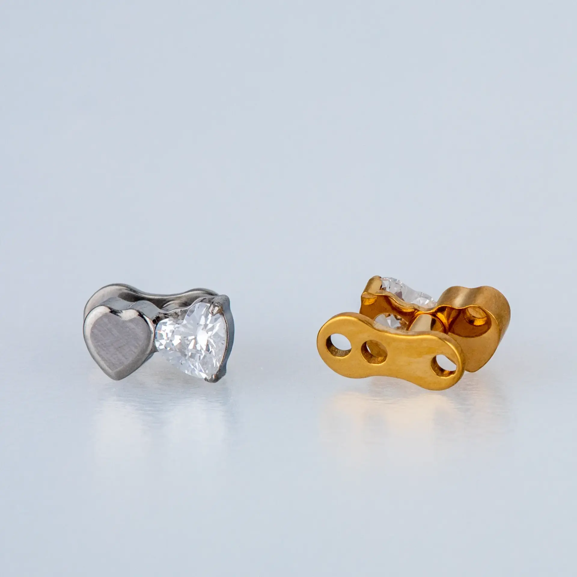 Piercing Titanyum Dermal Kalp Sarı