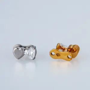 Piercing Titanyum Dermal Kalp Sarı