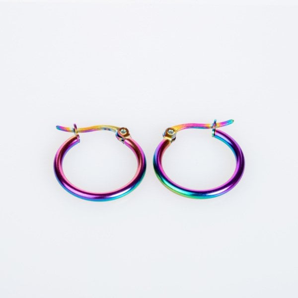 Steel Hoop Earrings - Pair
