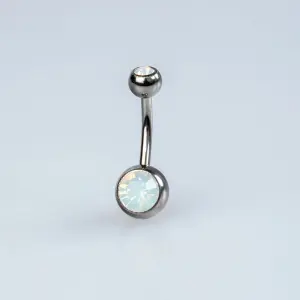Toptan Titanyum Taşlı Göbek Piercing 1.6mm