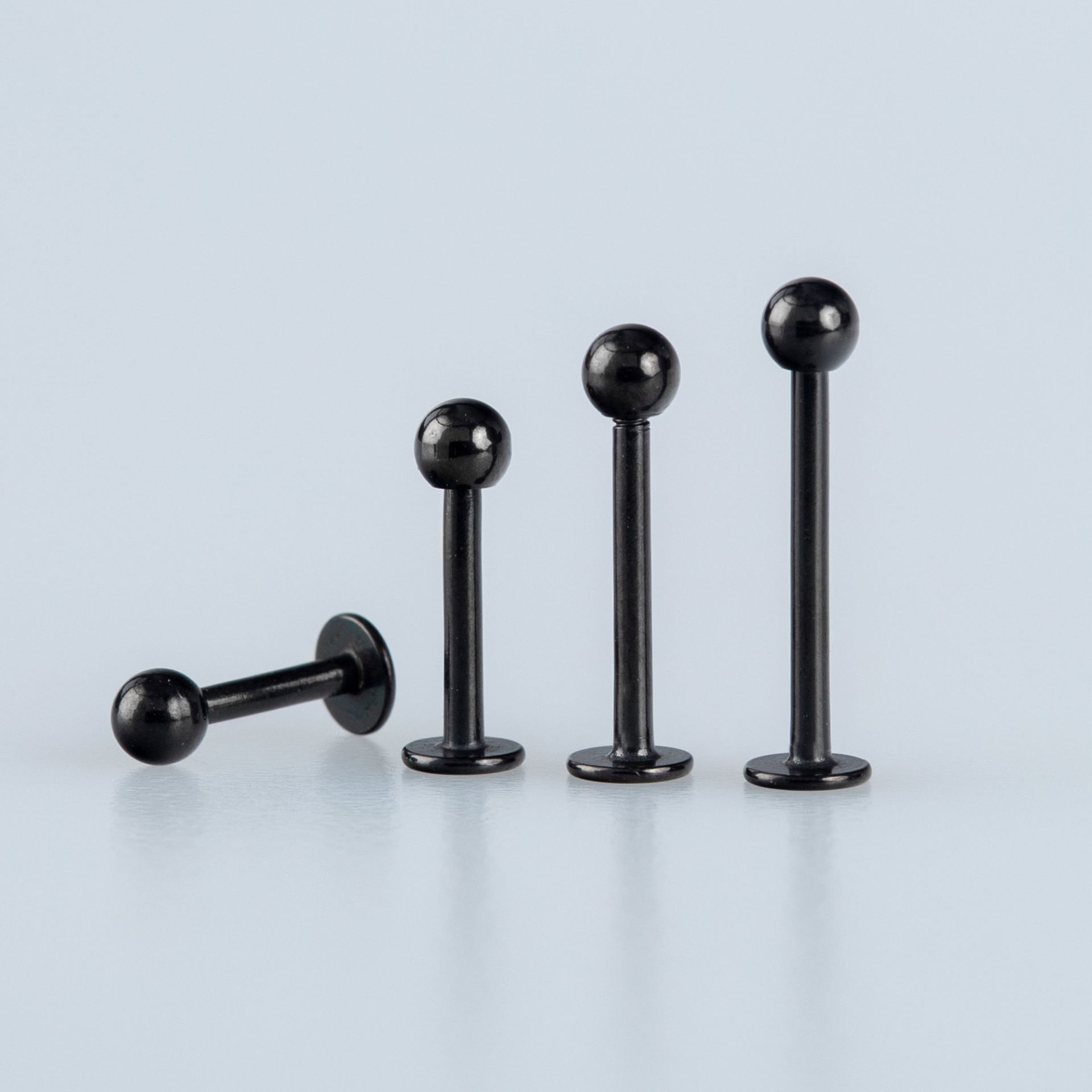 Toptan 316L Çelik Piercing Labret 3mm Top Bar Boyu: 6mm