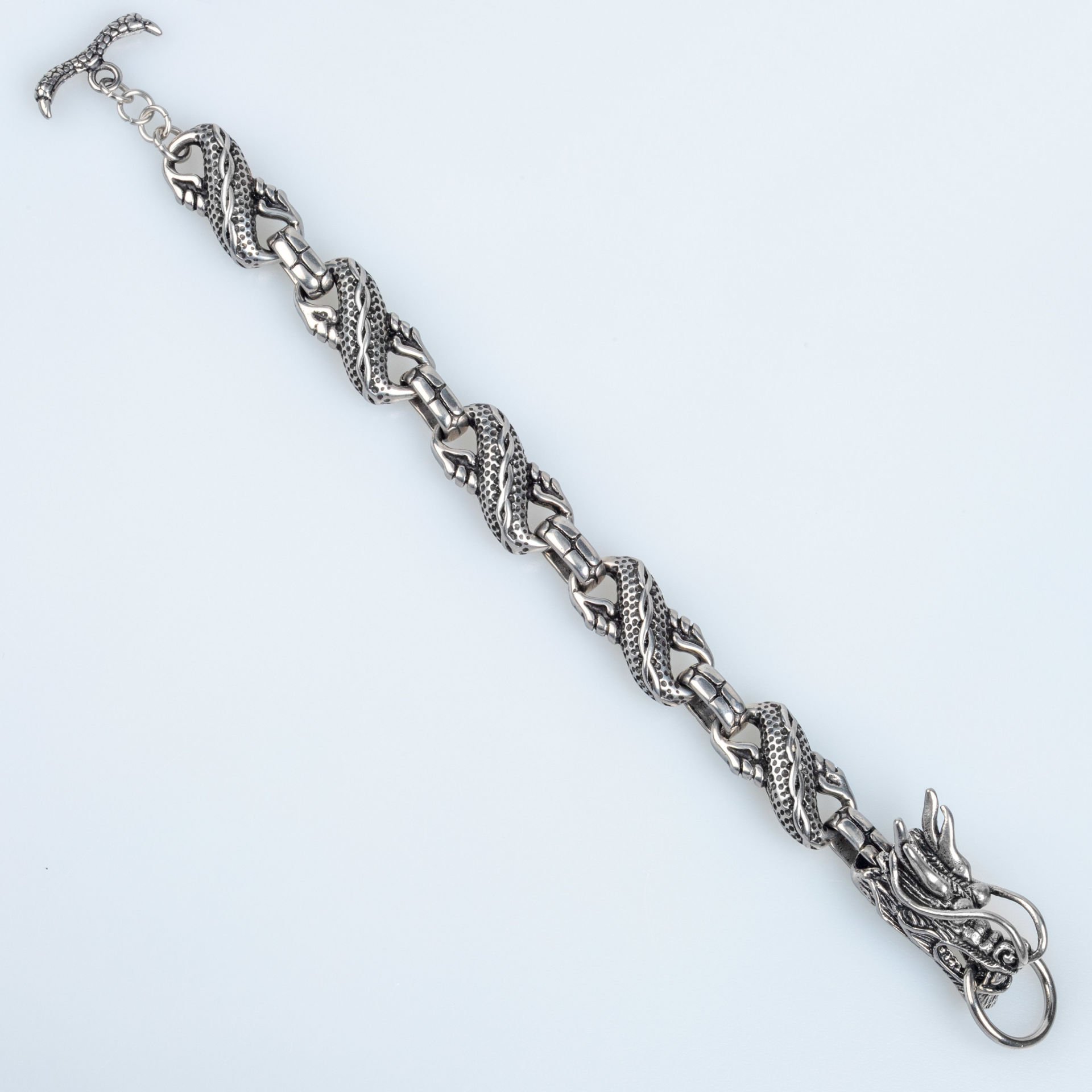 Erkek Gotik Çelik Bileklik Ejder