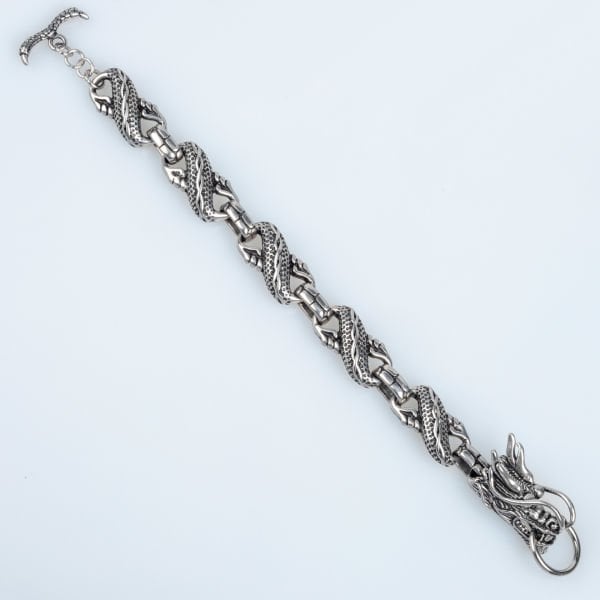 Erkek Gotik Çelik Bileklik Ejder