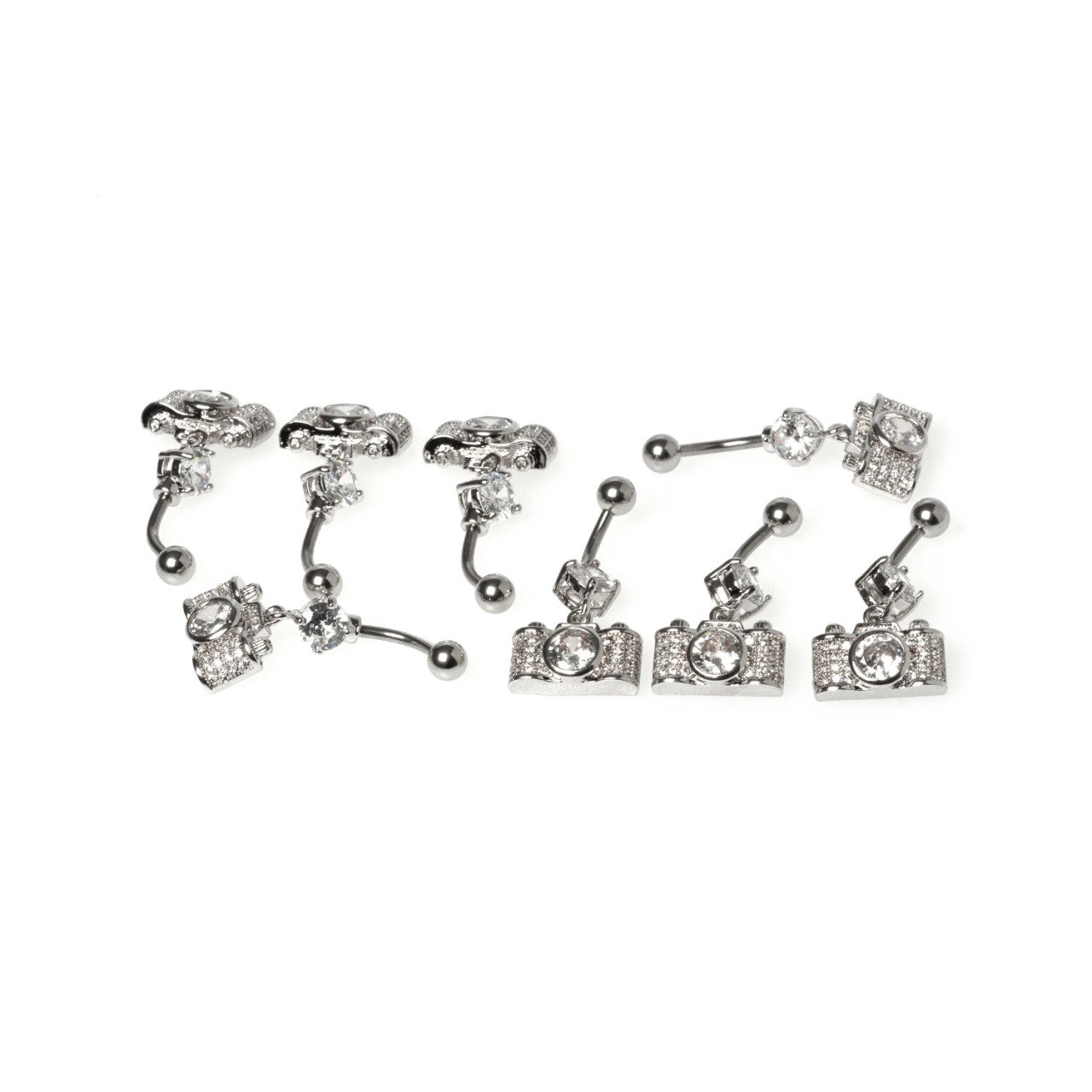 Toptan 316L Çelik Piercing Göbek Fotoğraf Makinesi Obje Pirinç