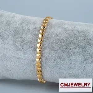 CM Jewelry 14K Kalp Zincir Bileklik