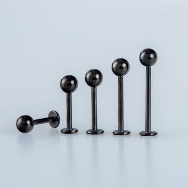 Toptan 316L Çelik Piercing Labret 4mm Top Bar Boyu: 6mm
