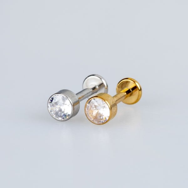 Piercing Çelik Tragus Swarovski Taş.