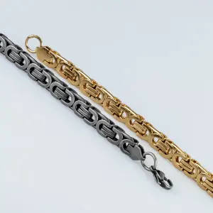 Toptan 316L Çelik Kare Tigar Zincir Bileklik Gold