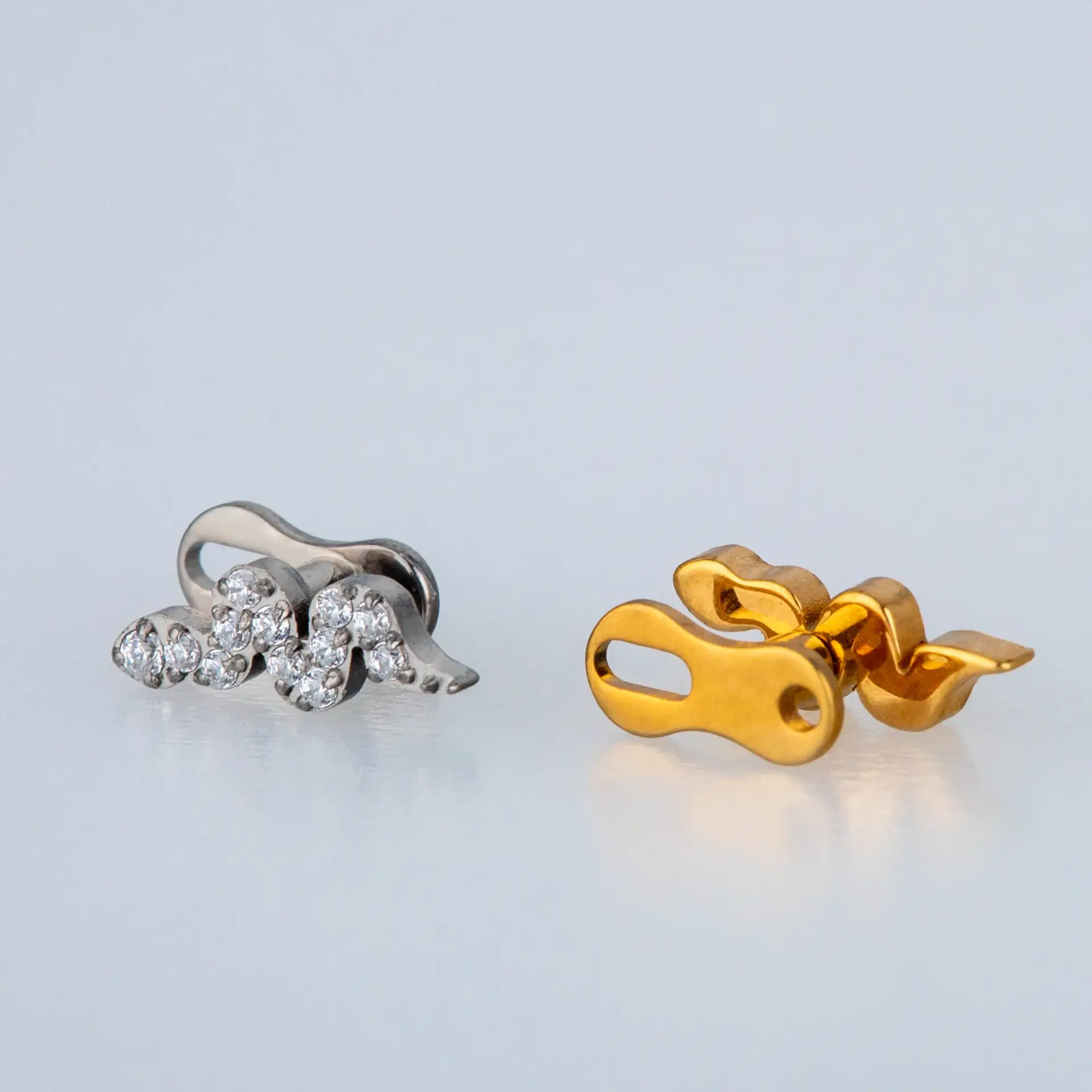 Piercing Titanyum Dermal Yılan Sarı