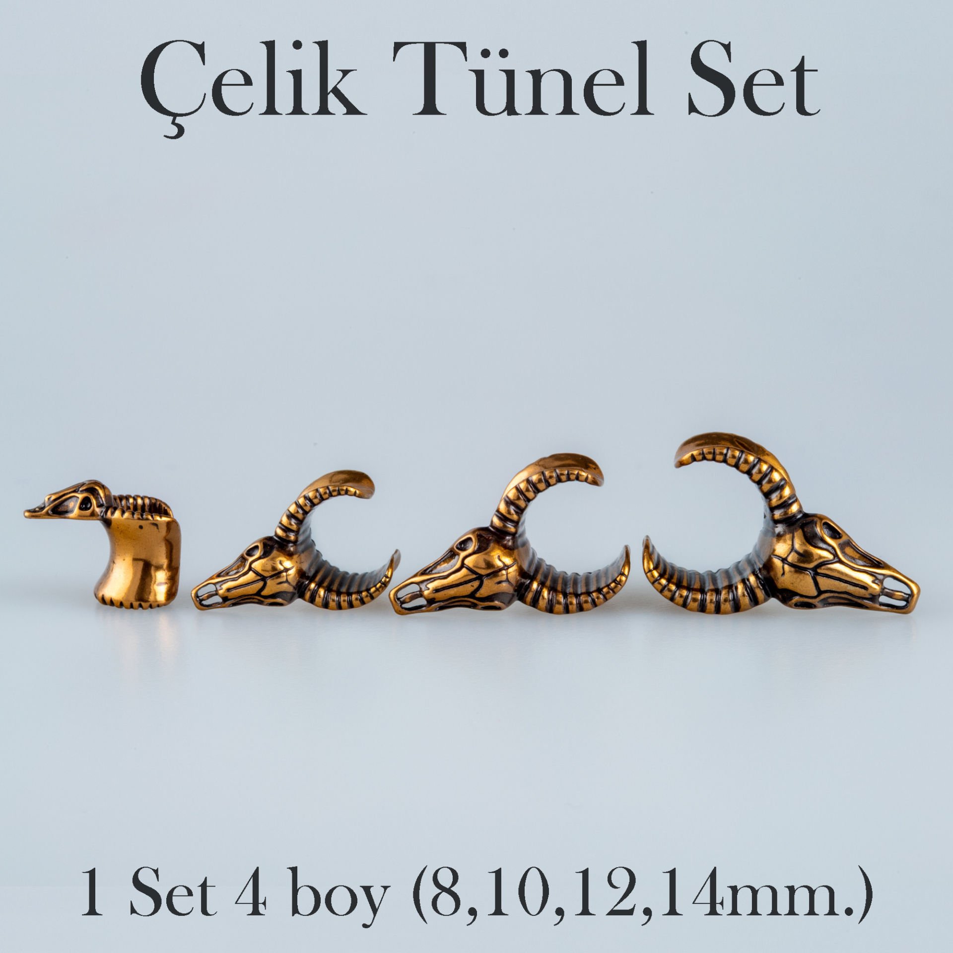 Piercing Çelik Tunel Gotik 1 Set 4 Boy