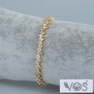 Vos Jewelry 14K Zincir Taşlı Bileklik