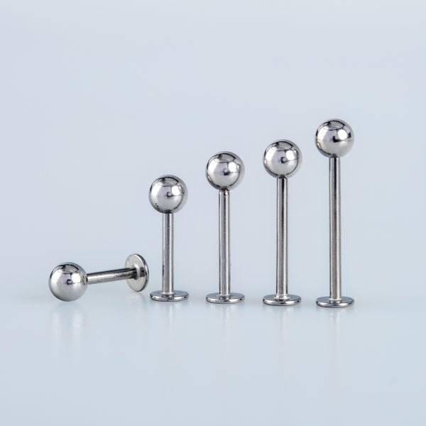 Toptan 316L Çelik Piercing Labret 4mm Top Bar Boyu: 6mm