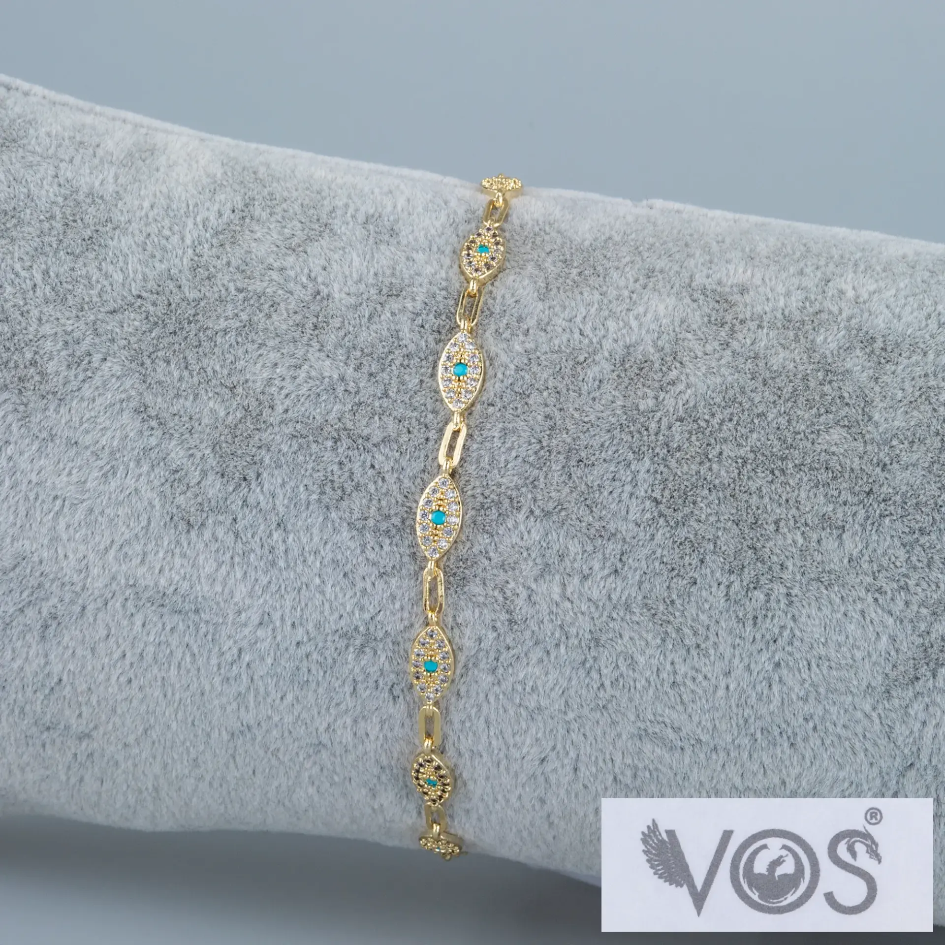 Vos Jewelry 14K Zincir Taşlı Bileklik