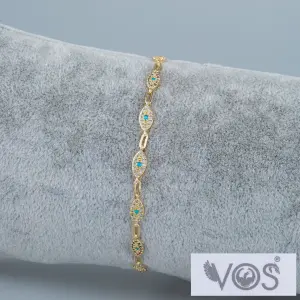 Vos Jewelry 14K Zincir Taşlı Bileklik