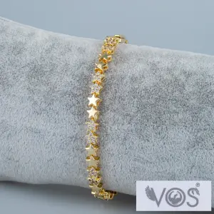 Vos Jewelry 14K Yıldız Zincir Taşlı Bileklik