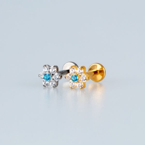 Piercing Titanyum Tragus Çiçek Sarı