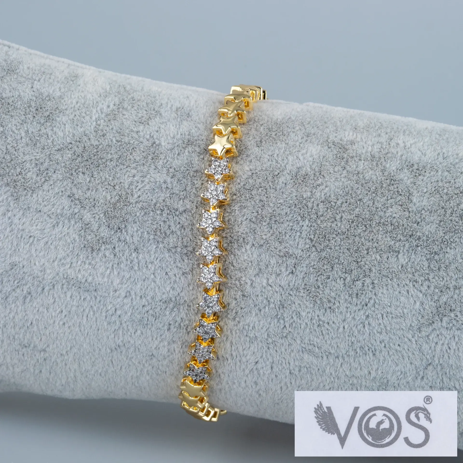 Vos Jewelry 14K Yıldız Zincir Taşlı Bileklik