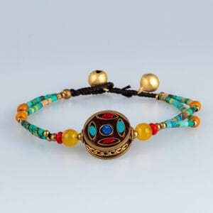 Etnik Doğal Taş Tibet Bileklik