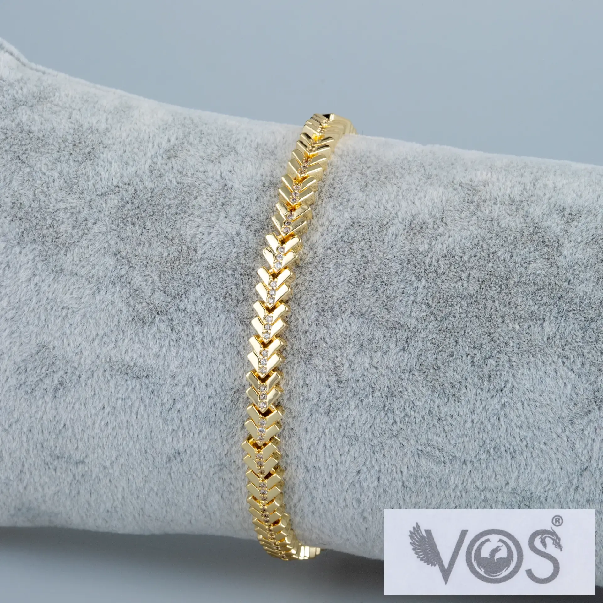 Vos Jewelry 14K Zincir Taşlı Bileklik