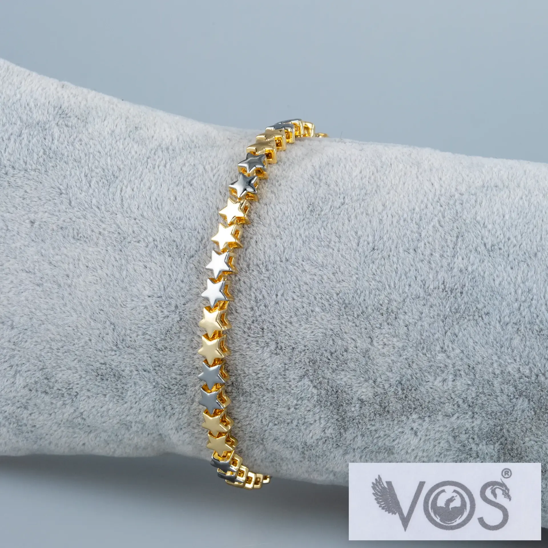 Vos Jewelry 14K yıldız Zincir Taşlı Bileklik