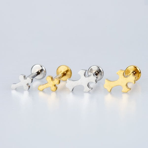 Piercing Çelik Tragus Haç
