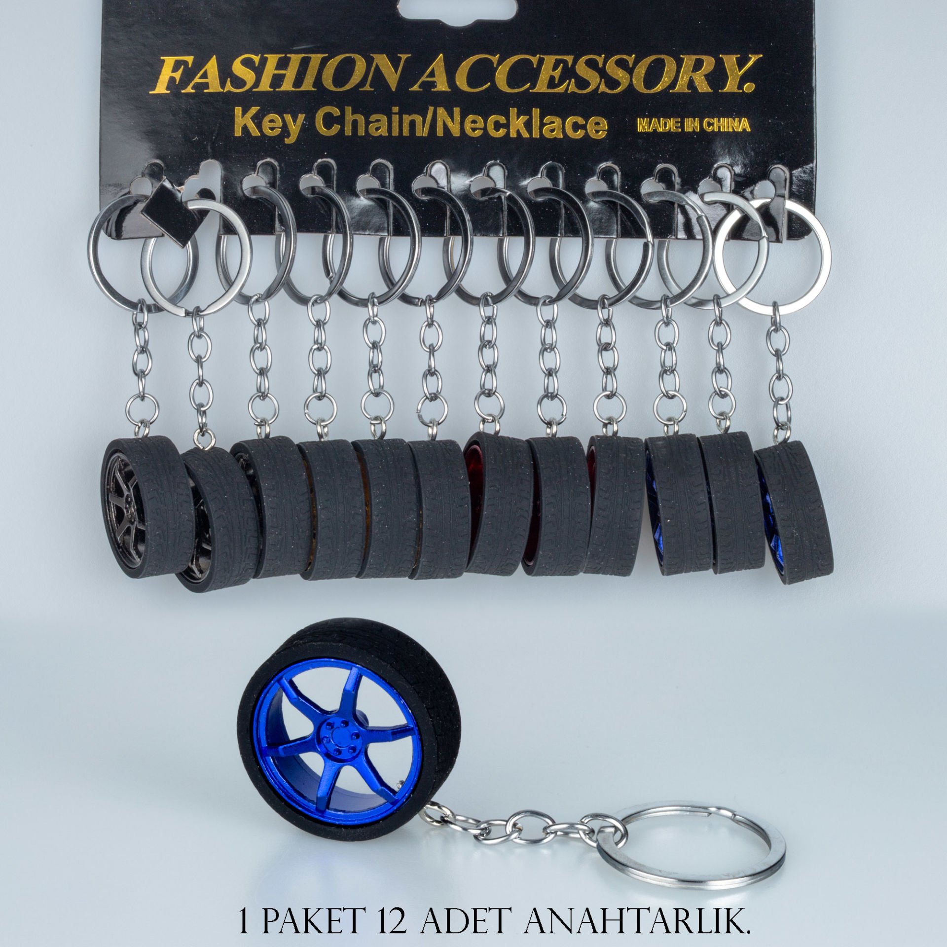 Anahtarlık Paket 12 Adet Tekerlek