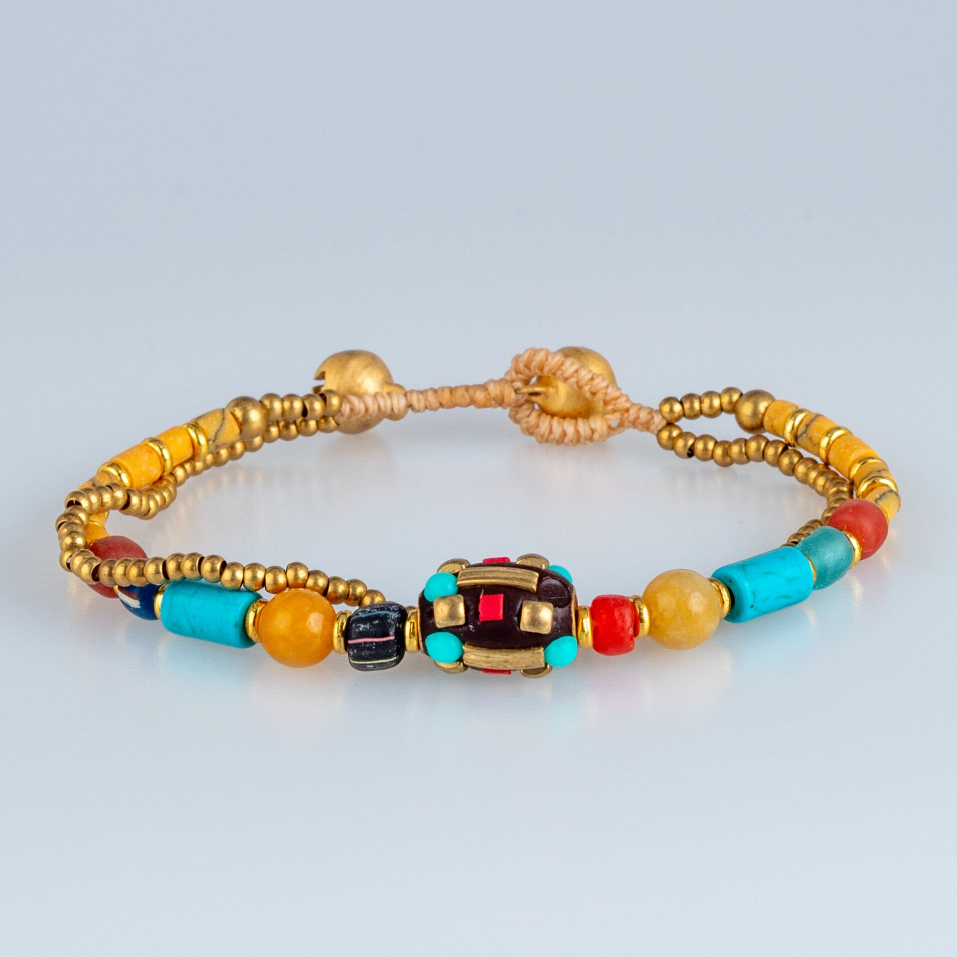 Etnik Doğal Taş Tibet Bileklik