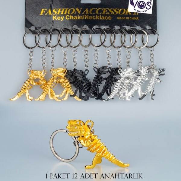 Keychain Pack of 12 Dinosaurs