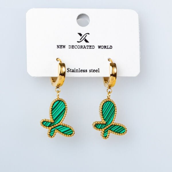 Steel Earring Butterfly - Double