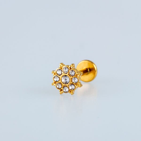 Piercing Steel Tragus Flower White 6mm