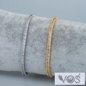 Vos Jewelry 14K Taşlı Zincir Bileklik Sarı