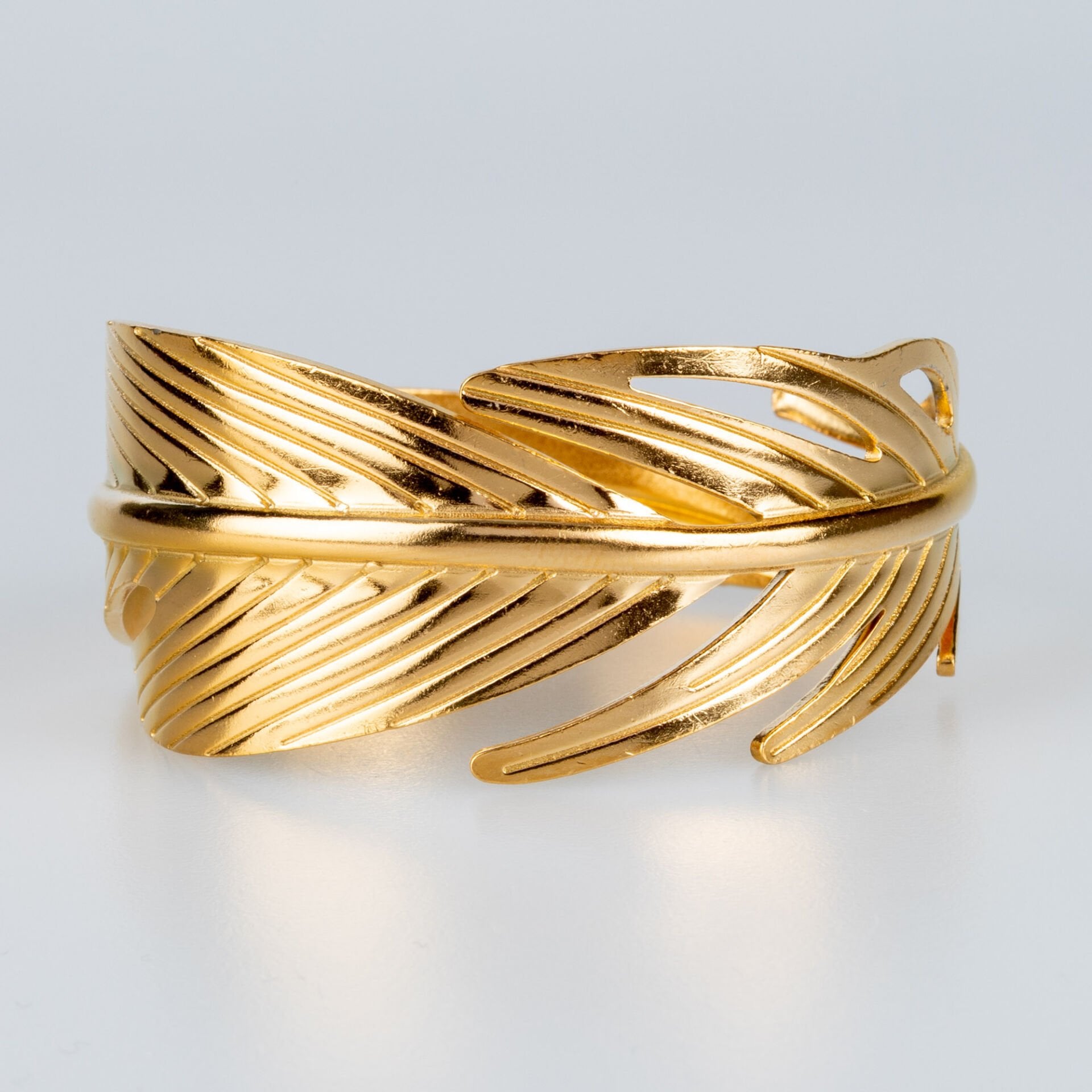 Kadın Çelik Kelepçe Yaprak Bileklik