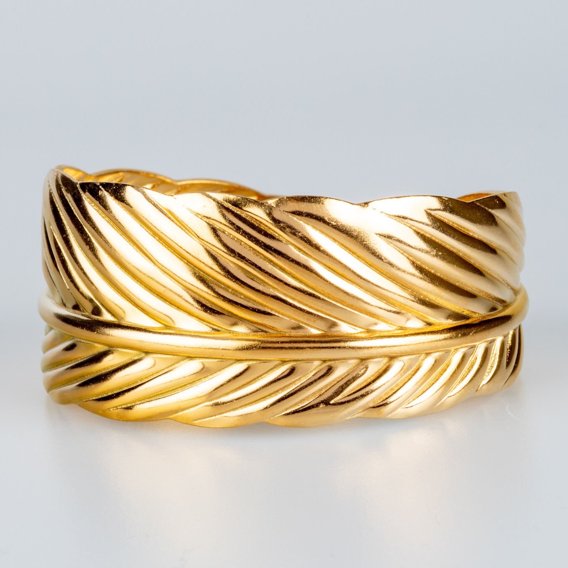 Kadın Çelik Kelepçe Yaprak Bileklik