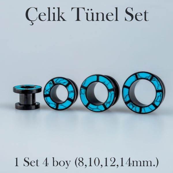 Piercing Çelik Tunel 1 Set 4 Boy