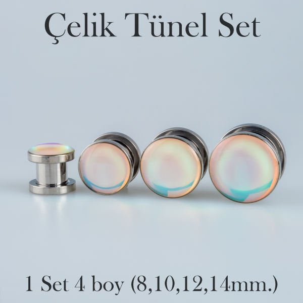 Piercing Çelik Tunel 1 Set 4 Boy