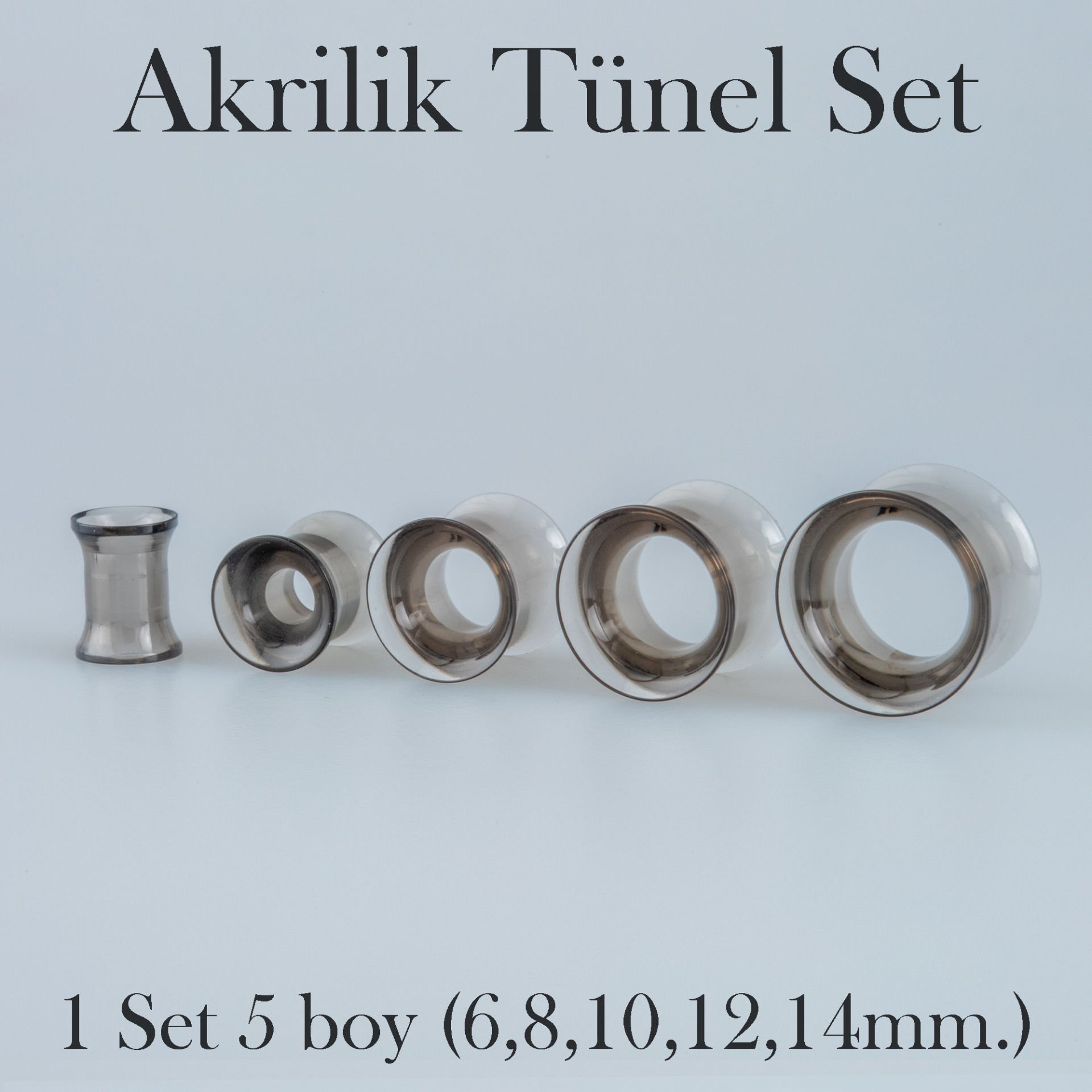 Piercing Akrilik Tunel 1 Set 5 Boy