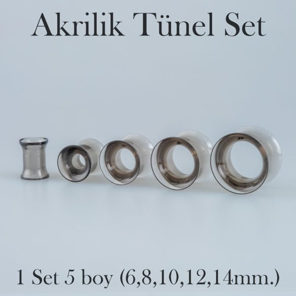Piercing Akrilik Tunel 1 Set 5 Boy