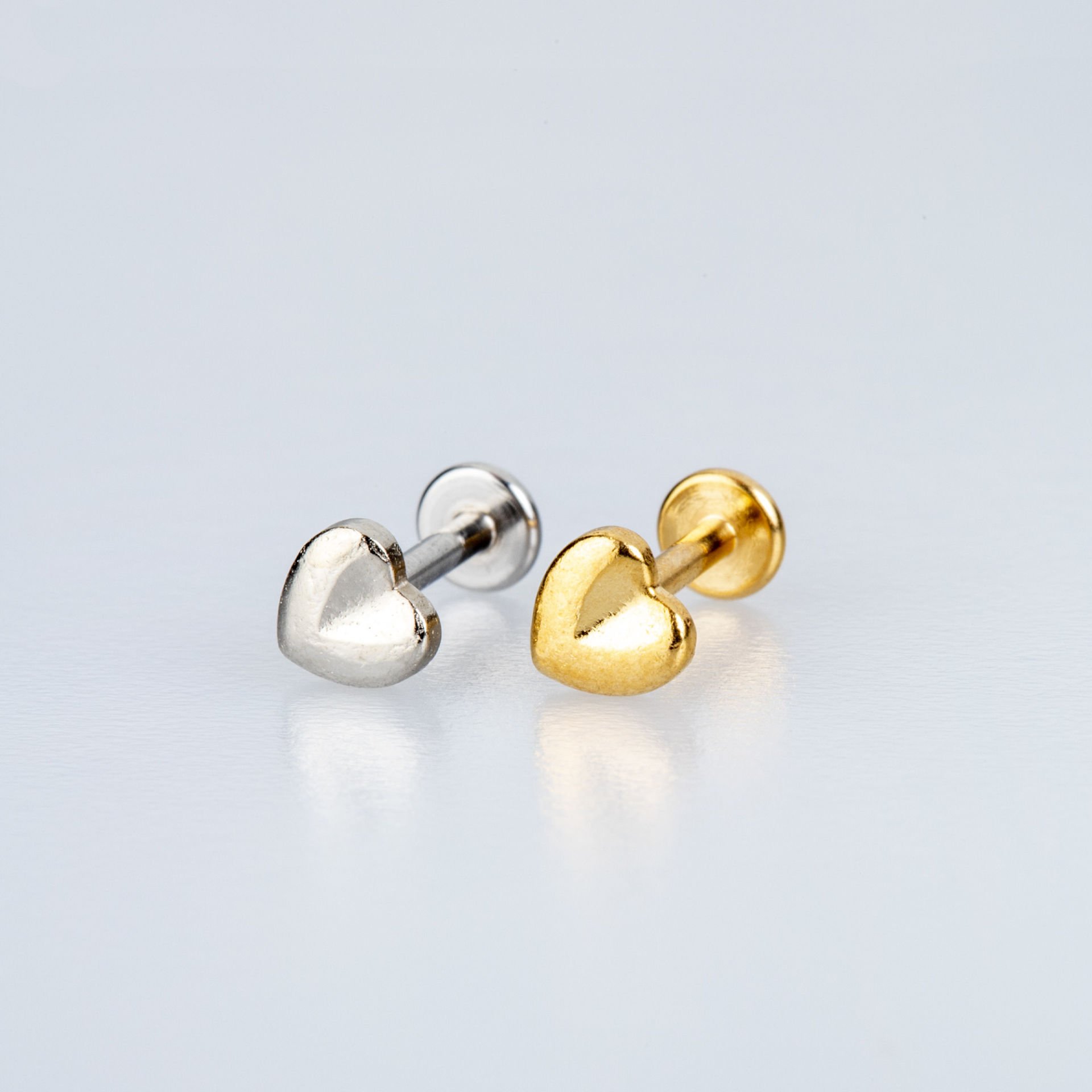 Piercing Çelik Tragus Kalp Sarı 8mm